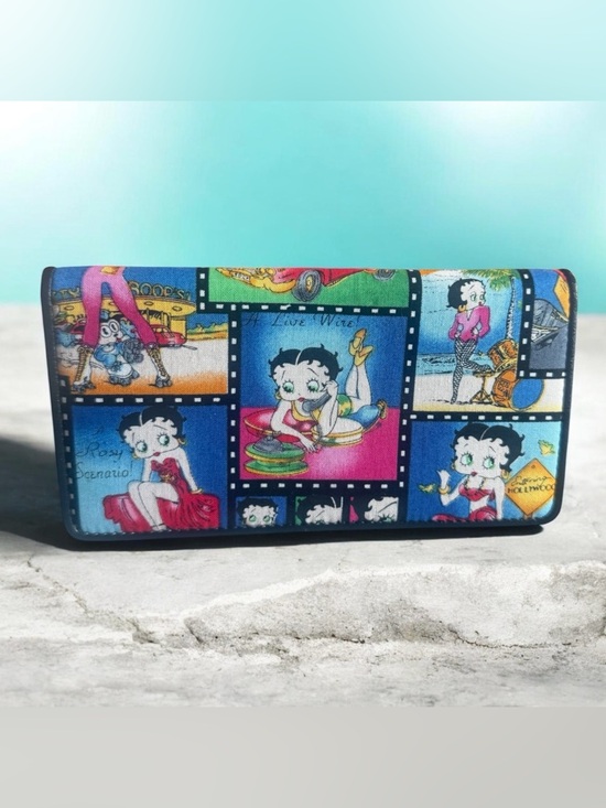 Betty Boop Handbags - Vintage Iconic Betty Boop “Entering Hollywood” Multi Photos Fabric Snap Wallet